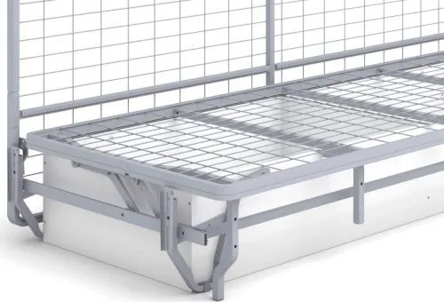 Металлокаркас с механизмом «Шагающая Еврокнижка» легко трансформируется в полноценное спальное место. Диван-кровать Баден сможет разобрать даже ребенок.